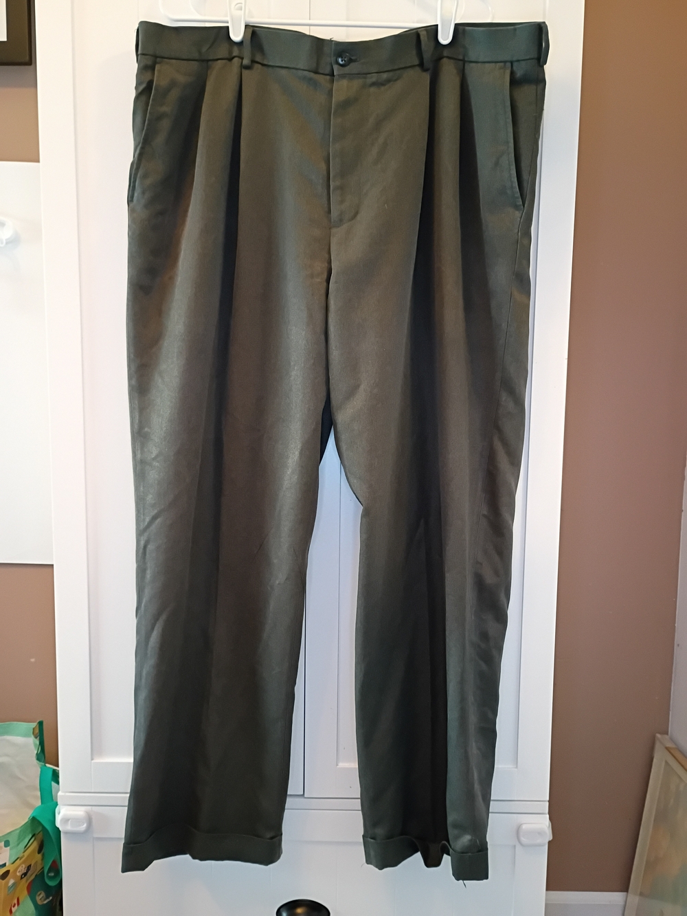 Van Heusen Dark Grey Pleated Dress Pants